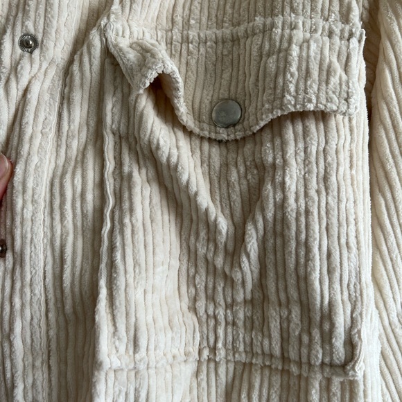 UO Corduroy Button Up Ivory Jacket - M/L - Picture 6 of 9